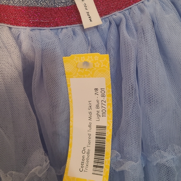 Girls Tulle Skirt NWT size 7/8 "Trixiebelle" Blue - Picture 4 of 7